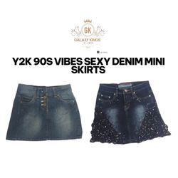 Y2K MICRO MINI DENIM SEXY SKIRTS
