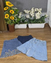 Famous denim long skirts