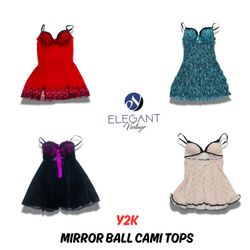 Y2K Mirror Ball Cami Tops - EV0833