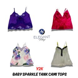 Y2K Baby Sparkle Tank Cami Tops - EV0834