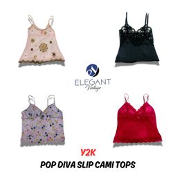 Y2K Pop Diva Slip Cami Tops - EV0835