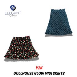 Y2K Dollhouse Glow Midi Skirts - EV0841