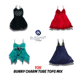 Y2K Bunny Charm Tube Tops Mix - EV0847