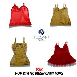 Y2K Pop Static Mesh Cami Tops - EV0850