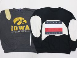 CR4914 UPCYCLED MIX BRANDED PATCHES SWEATSHIRT