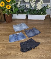 Mini denim skirts