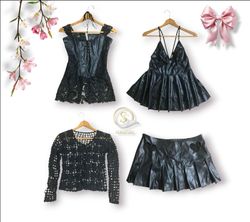 Y2K Style Black Rave Mix Bundle Camis, skirt and c..
