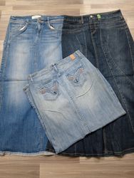 HD1096 Y2K Ladies Denim Maxi Skirts - 14 pcs