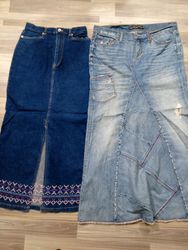 HD1095 Ladies Y2K Denim Maxi Skirts - 15 pcs