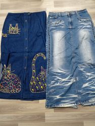 HD1094 Ladies Y2K Denim Long Skirts - 13 pcs