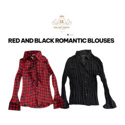 Red And Black Romantic Sexy Blouses