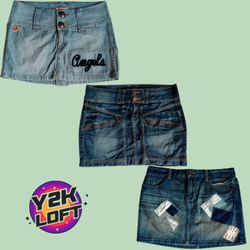 Y2K Britney Era Denim-Minirocke