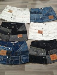 HD1105 Ladies Upcycled Levi's Belted Skirts - 17 p..