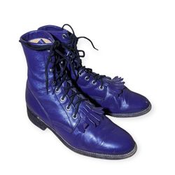 SA#284 Vintage Cowboy Lace-Up Leather Boots