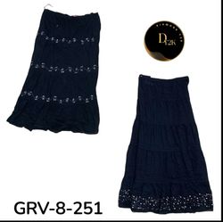 Jupe longue en coton noir Y2K | Esthétique vintage..