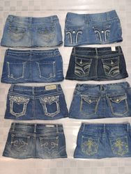R112 Upcycled Y2k Ladies Embellished Skirts