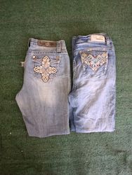 Y2K刺繍デザインヴィンテージジーンズ