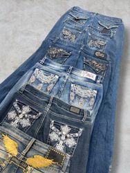 Jean bootcut brodé et orné Y2K pour femmes (F-24)