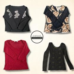 Y2k Printed Midnight Flame Blouse