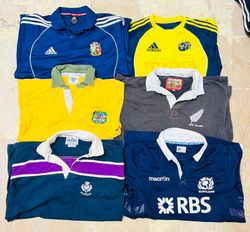 Conjunto de camisetas de rugby de clube vintage mi..