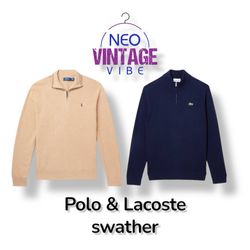 Suéter de zíper 1/4 Polo Ralph Lauren & Lacoste