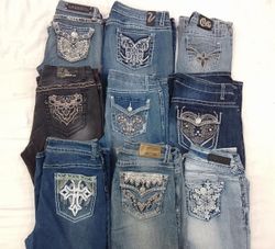 IQ0505 Y2K Embellished Jeans
