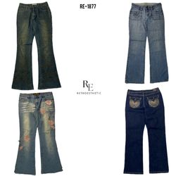 Y2K IT Girl Unique Denim Jeans (RE-1877)