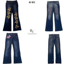 Y2K IT Girl Unique Denim Jeans (RE-1872)
