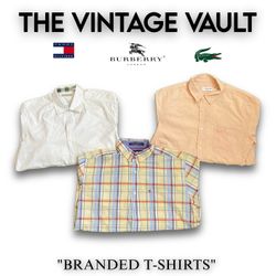 Tommy Lacoste And Burberry Shirts
