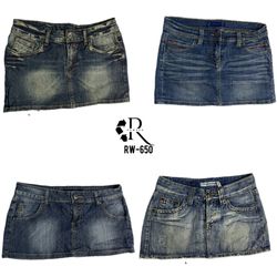 Saia Mini de Denim da Era Y2K Paris Hilton (RW-650..