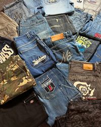 Hiphop Y2K Branded Embroidery Unbranded Jeans