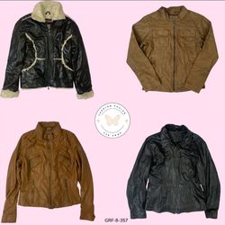 Y2K Vintage Zipper Leather Jacket – Classic 2000s ..