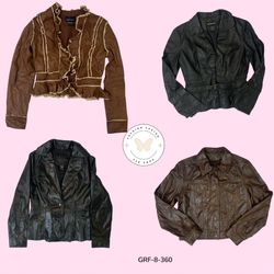 Authentic Y2K Button-Up Leather Jacket – Vintage 2..