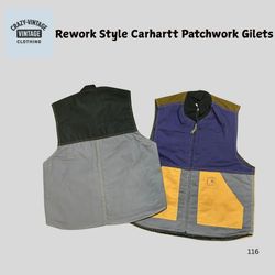 Rework Style Carhartt Patchwork Gilets