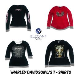 Y2K Harley Davidson L-S T - Shirts - EV0853