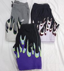 CR4950 UPCYCLED FLAME PATCHWORK SHORTS