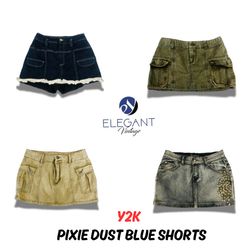 Y2K Pixie Dust Blue Shorts - EV0857