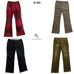 Y2K Unique Corduroy Flared Pants (RE-1893)