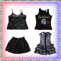 Estilo de Rua Grunge Y2K Blusas, vestidos, saias m..