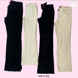 Y2K Corduroy Pants Black & White – Vintage 2000s A..