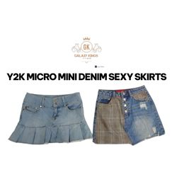 Y2K MICRO MINI DENIM SEXY SKIRTS