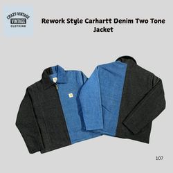 Rework Style Carhartt Denim Two Tone Jackets