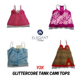 Y2K Glittercore Tank Cami Tops - EV0859
