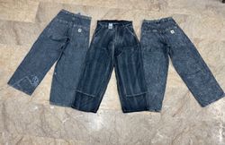 Calça jeans baggy carhartt estilo retrabalho