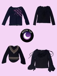 Y2K Gothic Mesh Langarmtops (M-583)
