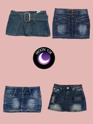 Y2K Einzigartige Denim-Minirocke (M-579)