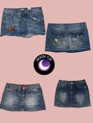 Y2K Unique Denim Mikro-Minirock (M-578)