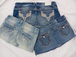 IQ0548 Y2k Embellished Throwback Mini skirts