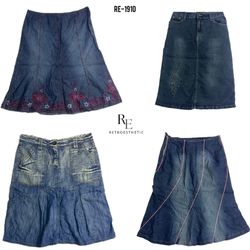 Y2K IT Girl Denim Midi Skirts (RE-1910)