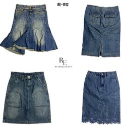 Y2K Britney Era Denim Midi Skirts (RE-1912)